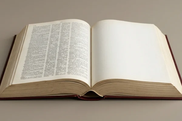 an open dictionary with every right-hand page blank
