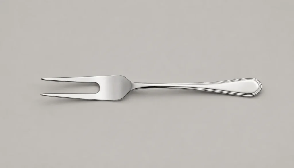 a dinner fork with the middle two prongs removed