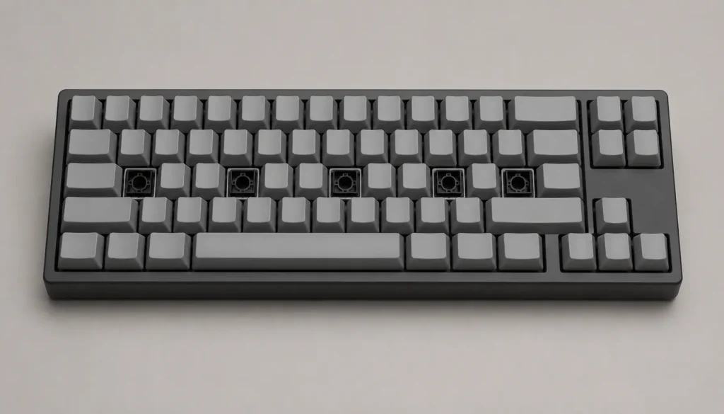a computer keyboard with the vowel keys missing