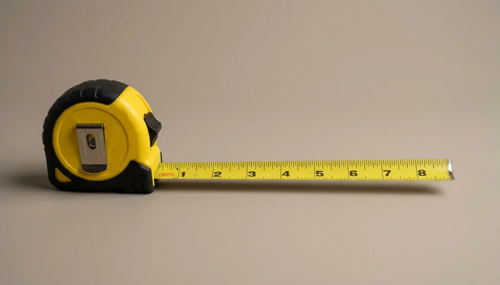 a tape measure that stops at eight inches
